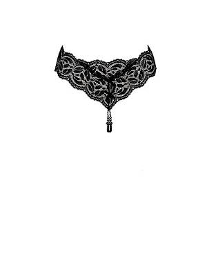 EBONY YOUR NIGHT mit zweireihiger, schwarzer Perlenkette (L / ca. 42-46) schwarz