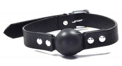 Ballknebel Ball Gag Leder schwarz 3.5cm