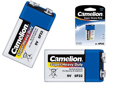 6 x Camelion Batterie 9V Block 6 F22 6LR61 MN1604 Super Heavy Duty Blue Set