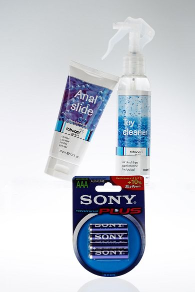 Taboom Anal-Gleitgel + Toys-Reiniger + Batterien