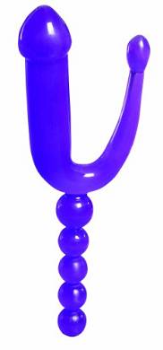 NMC 3-fach Action Dildo mit Anal- und Vaginalstimulator und Analkette