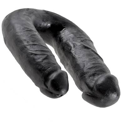 King Cock - U-Shaped Medium Double Trouble Dildo - - schwarz