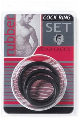 SPARTACUS Rubber Cock Ring Set 3er black
