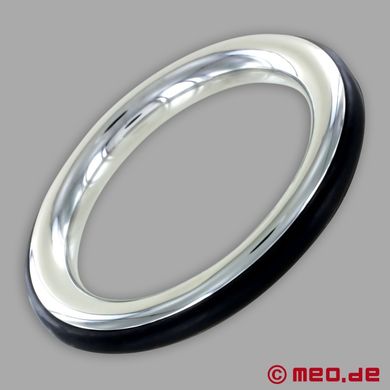 CAZZOMEO Edelstahl-Cockring mit schwarzer Silikon-Einlage