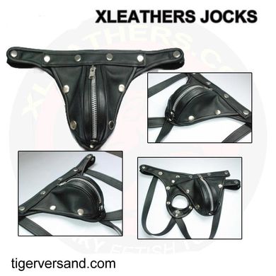 XLeathers Lederjock Schwarz mit Rei?verschluss
