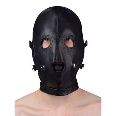Premium-Ledermaske mit Augenklappe und Ballknebel