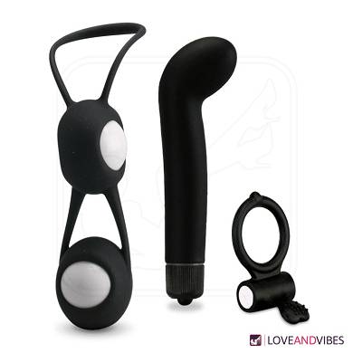 Toy-Paket mit Vibrator, Vibro-Ring & Liebeskugeln