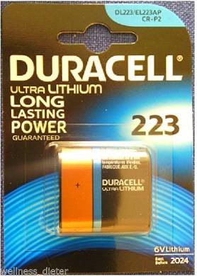1 x Duracell DL223 Ultra M3 CR-P2 6V Lithium NEU  