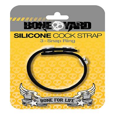 Bone Yard Silicone Cock Strap Black