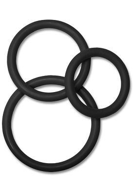3 er Silikon Cockring Set - Cockstar Circles of Love black