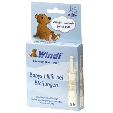 Rotho Windi Blähungshilfe Baby, 5 Stück, Einweg-Katheter, ohne Medikamente