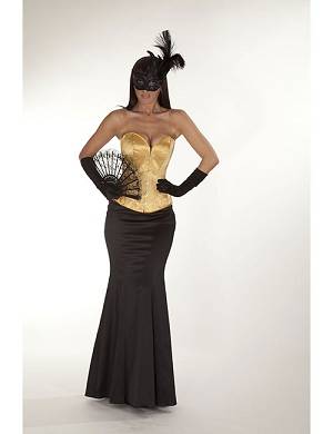 Zugeschnuert-Shop - Vollbrust-Korsett Satin mit Swarowski-Elements gold