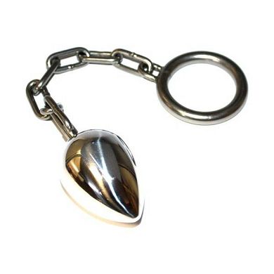 Ei Anal Plug mit Kette und Hodenring Edelstahl Ei ist abschraubbar