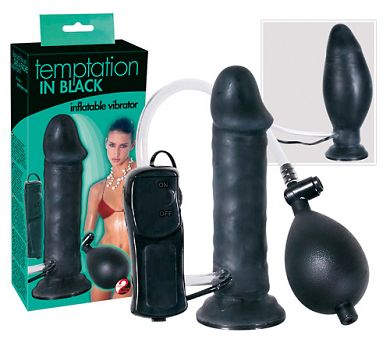 15,5 cm Temptation Black Vibrator - Pump-Vibrator