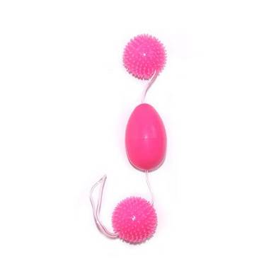 Liebeskugeln. Analkette mit 2 Kugeln Ø2.9 cm und einem Ei Ø3.0 cm. pink