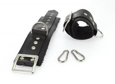 Fufesseln Leder schwarz