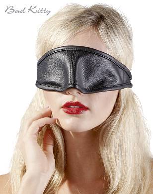 Blickdichte Augenmaske aus schwarzem Leder