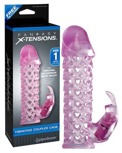 Vibrating Couples Cage - Penishlle mit Klitorisstimulator