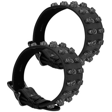 Skulls and Bones - Anklecuffs with Skulls black