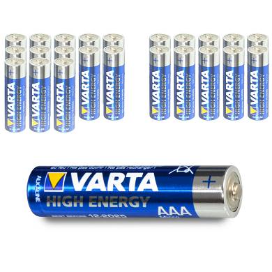 24x Varta AAA High Energy Micro LR03 Batterie - 1200mAh 1,5V Alkaline 24 Stück