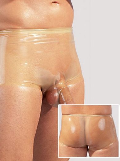 Latex-Pant mit Penishlle, transparent