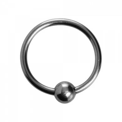 Eichelring mit Kugel -  3,2 cm - in Silber