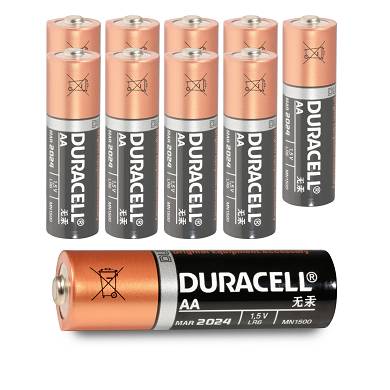10x AA Mignon Batterie LR6 UM3 1,5V MN1500 Alkaline Duracell OEM - 10 Stk
