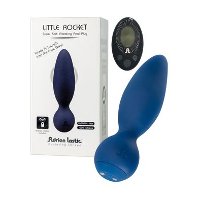 13,1 x 3,6 cm Adrien Lastic Little Rocket Anal Plug mit Vibration Silikon blau