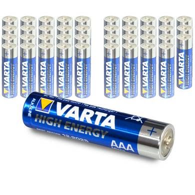 40x Varta AAA High Energy Micro LR03 Batterie - 1200mAh 1,5V Alkaline 40 Stück