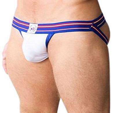 Timoteo Varsity Trainer Jockstrap - white/blue - M, 1er Pack (1 x 1 Stück)