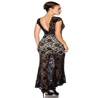 Rckenfreies Abendkleid mit Spitze