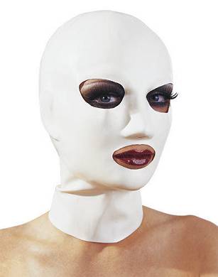 weiße Kopfmaske Maske Fessel-Set Erotik Peitschen Sex Erotikshop Latex