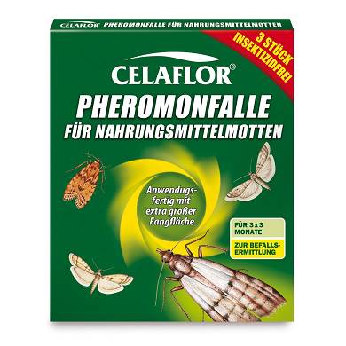 Celaflor Pheromonfalle für Nahrungsmittelmotten 3 Stück Lebensmittelmotten