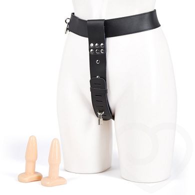 Bondage Boutique Keuschheitsgrtel aus Leder mit Dildo und Analplug