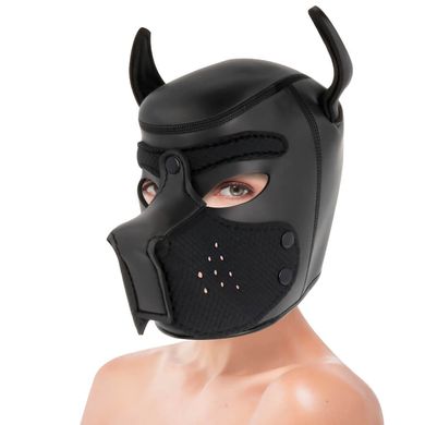 Darkness Neoprene Dog Hood with Removable Muzzle black