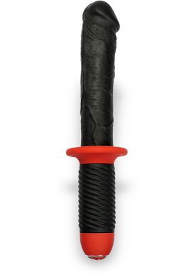 17 x 4,5 cm Mr. E and Mr. Z Buttplug straight flat Penis Silikon schwarz/rot