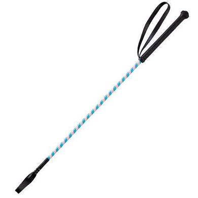 WHIP&GO "Spiral" Reitgerte, rosa/hellblau, 65 cm