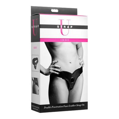 Strap-on Harness für doppelte Penetration in Schwarz