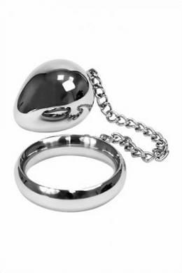 Cockringe & Ballstretcher mit Analplug - 45 mm Edelstahl Donut Cockring mit Anal Egg a