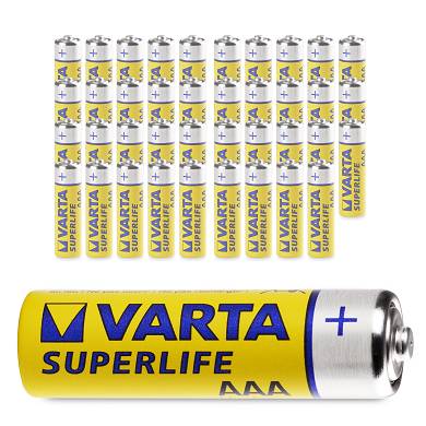 40x Varta AAA SuperLife Micro LR03 Batterie - 1200mAh 1,5V Super Life 40 Stk