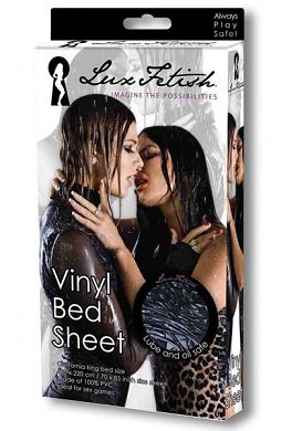 Vinyl Bed Sheet - Lux Fetish Laken schwarz 180 x 220 cm