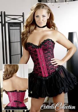 Spitzen Corsage in Brombeer