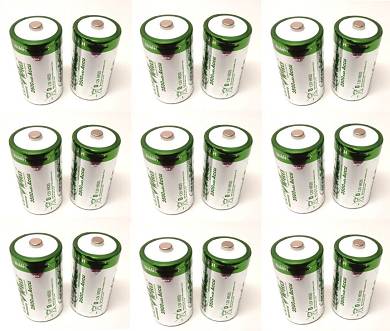 12x Mono D HR20 Batterien NiMH 1.2V Wiederaufladbare Akku Batterie 3500mAh