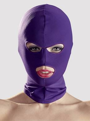 Violettfarbene Kopfmaske mit Augen & Mund