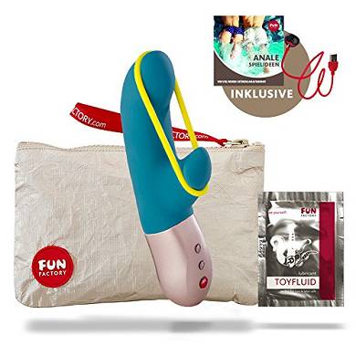 Fun Factory AMORINO türkis Silikon Vibrator für sie mit Stimulationsband (Set in