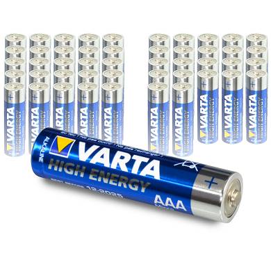 48x Varta AAA High Energy Micro LR03 Batterie - 1200mAh 1,5V Alkaline 48 Stück