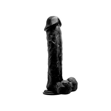 RealRock by Shots Realistic Cock - 11 inch - Dildo mit Hoden und Saugfuß - schwarz -