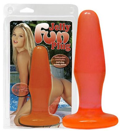Jelly Anal Plug mit Saugfu -Orange- (11cm)