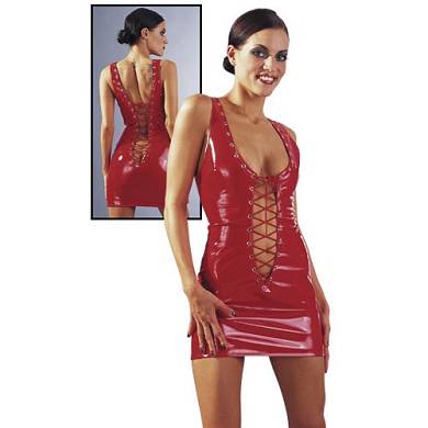 Lack Minikleid knallrot