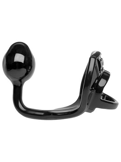 Penisring mit Analplug in Schwarz